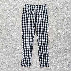 Urban Outfitters Plaid Black & White High Waist Zip Skinny Pants Stretchy Size S